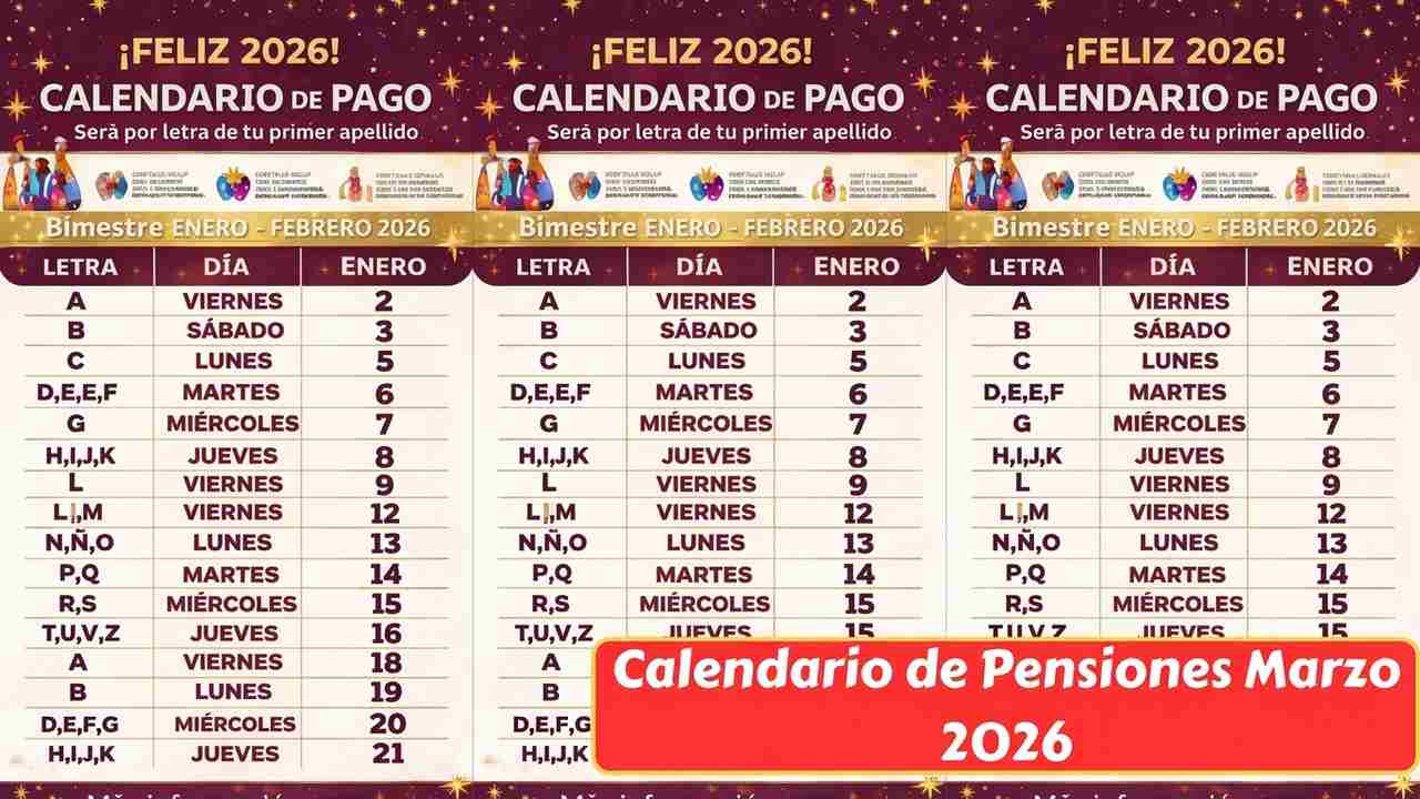 calendario pensiones marzo 2026 2